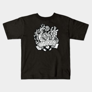 Sea Monster Kraken destroying a boat Kids T-Shirt